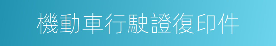 機動車行駛證復印件的同義詞