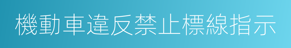 機動車違反禁止標線指示的同義詞