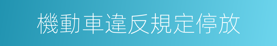 機動車違反規定停放的同義詞