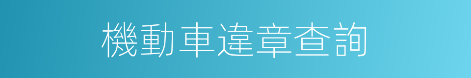 機動車違章查詢的同義詞