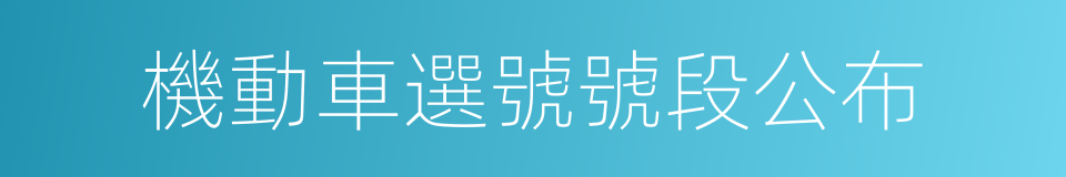 機動車選號號段公布的同義詞