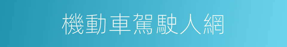 機動車駕駛人網的同義詞