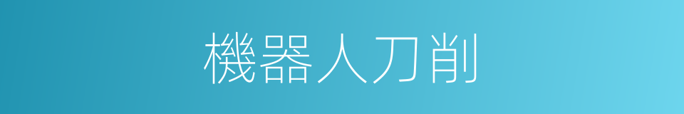 機器人刀削的同義詞