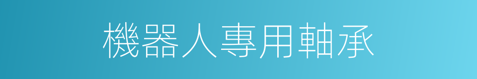 機器人專用軸承的同義詞