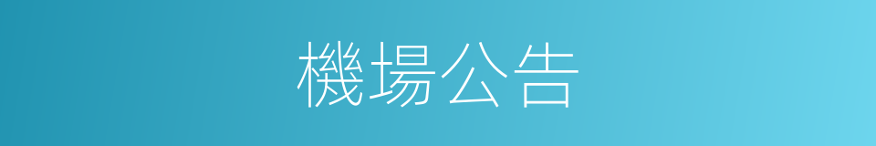 機場公告的同義詞