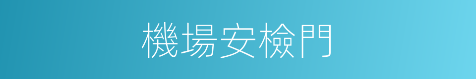 機場安檢門的同義詞