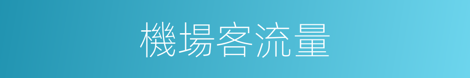 機場客流量的同義詞