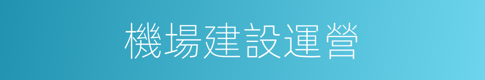 機場建設運營的同義詞