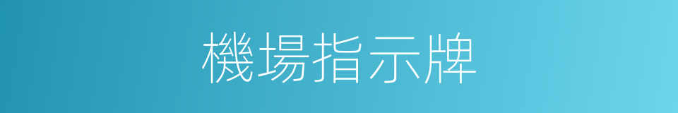 機場指示牌的同義詞