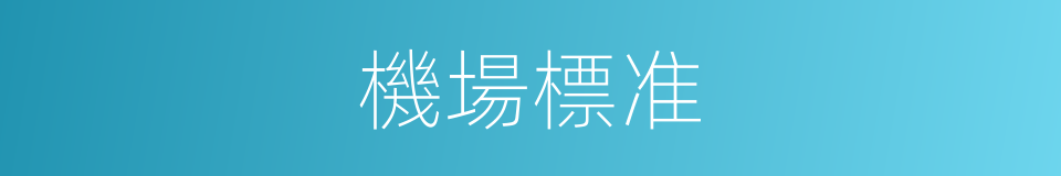 機場標准的同義詞