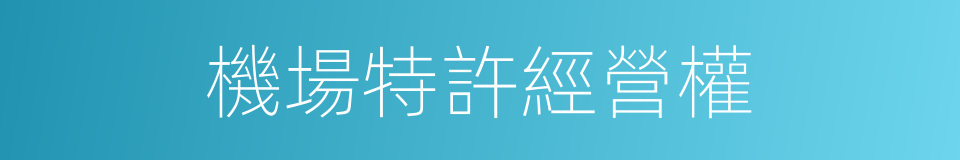 機場特許經營權的同義詞