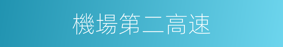 機場第二高速的同義詞