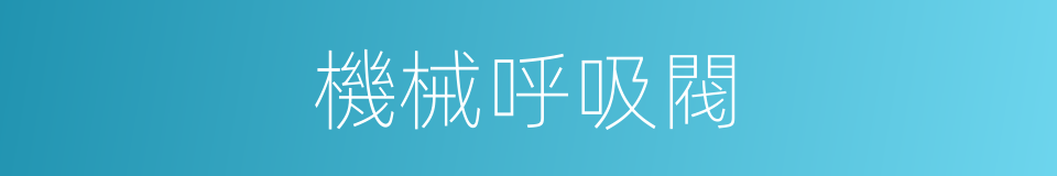 機械呼吸閥的同義詞