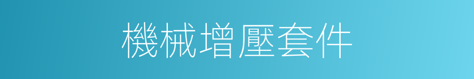 機械增壓套件的同義詞
