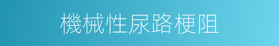 機械性尿路梗阻的同義詞