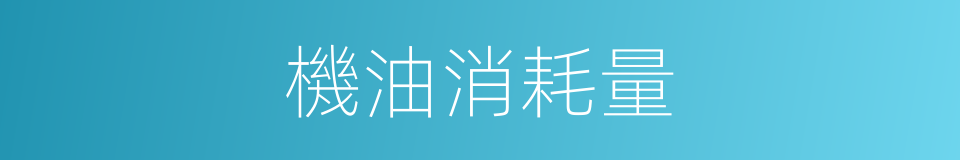 機油消耗量的同義詞