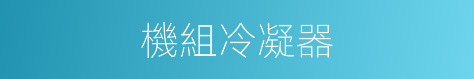 機組冷凝器的同義詞
