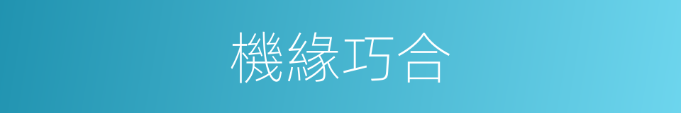 機緣巧合的意思