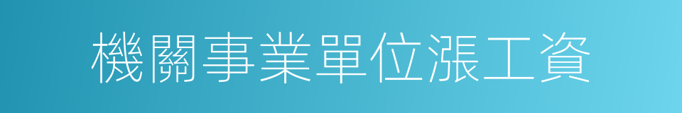 機關事業單位漲工資的同義詞