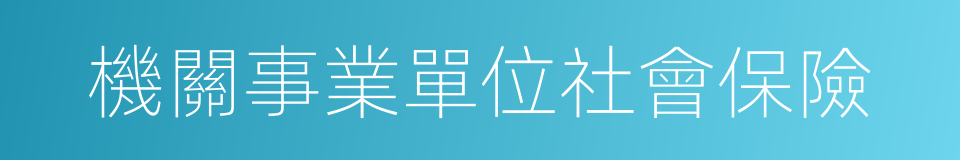 機關事業單位社會保險的同義詞