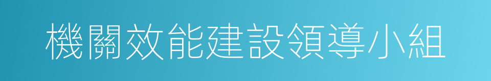 機關效能建設領導小組的同義詞