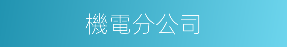 機電分公司的同義詞