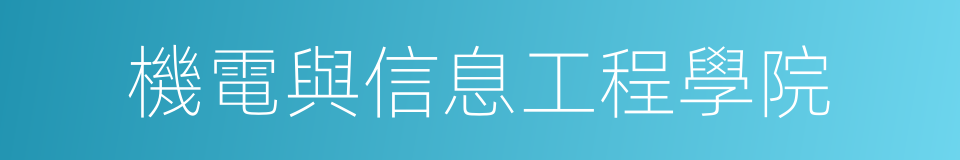 機電與信息工程學院的同義詞