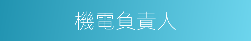 機電負責人的同義詞