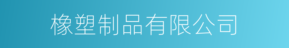 橡塑制品有限公司的同义词