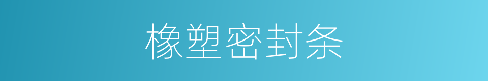 橡塑密封条的同义词