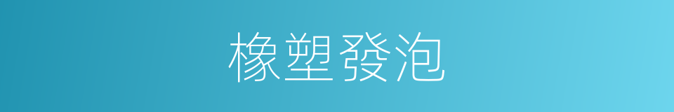 橡塑發泡的同義詞