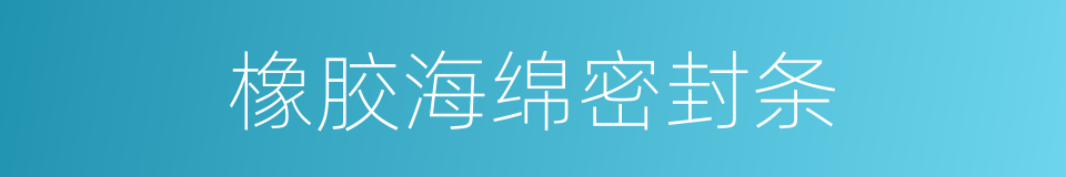 橡胶海绵密封条的同义词