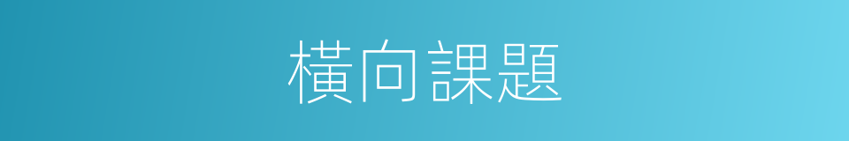 橫向課題的同義詞