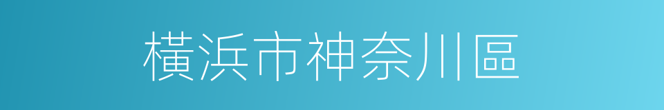 橫浜市神奈川區的同義詞