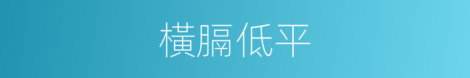 橫膈低平的同義詞