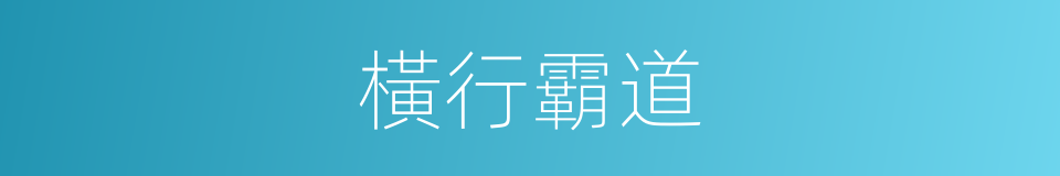 橫行霸道的意思