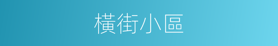 橫街小區的同義詞