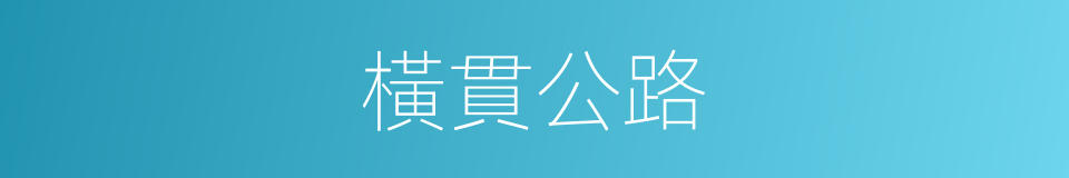 橫貫公路的同義詞