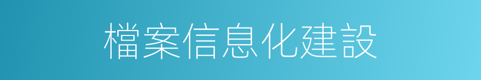 檔案信息化建設的同義詞