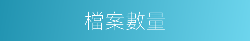 檔案數量的同義詞