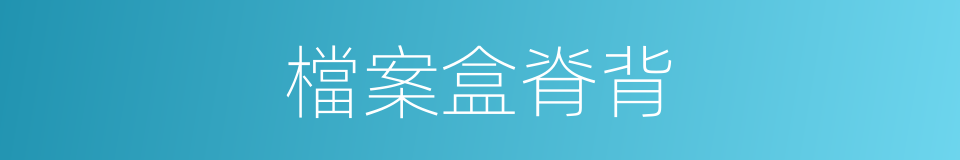 檔案盒脊背的同義詞