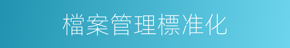 檔案管理標准化的同義詞