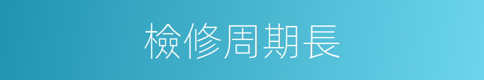 檢修周期長的同義詞