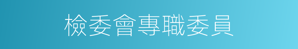 檢委會專職委員的同義詞