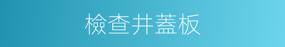 檢查井蓋板的同義詞