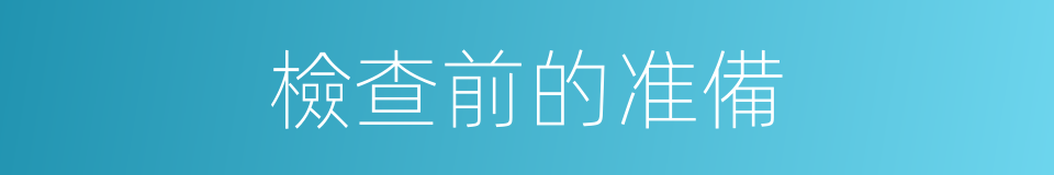 檢查前的准備的同義詞
