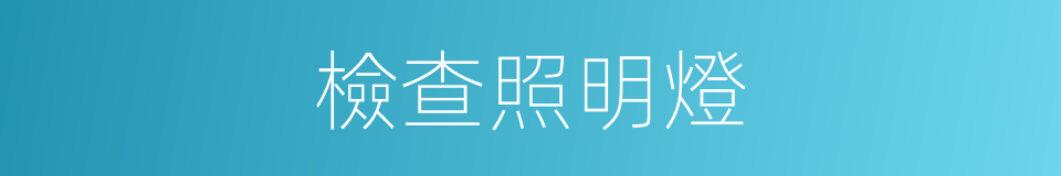 檢查照明燈的同義詞