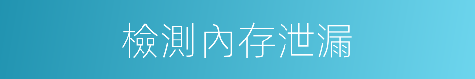 檢測內存泄漏的同義詞