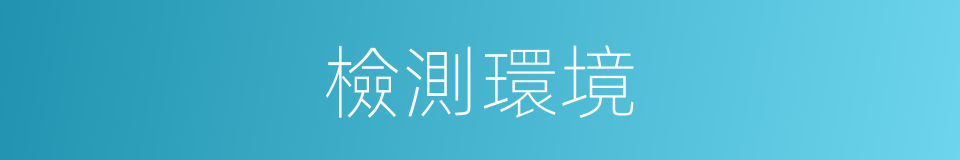 檢測環境的同義詞