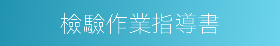 檢驗作業指導書的同義詞